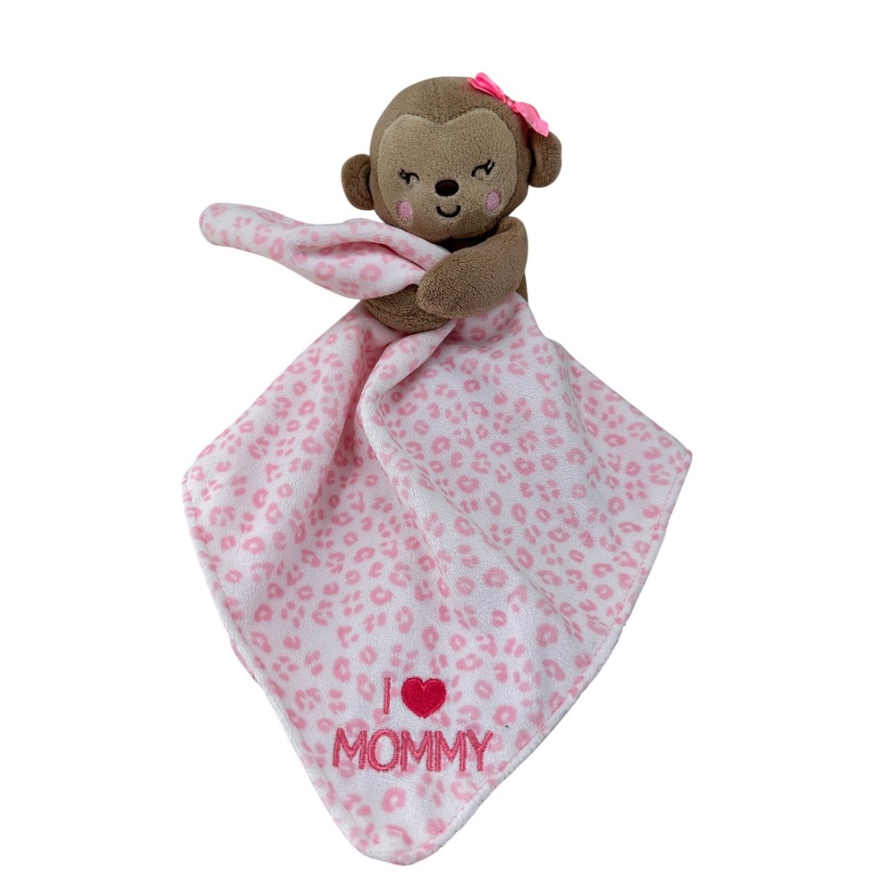 Child of Mine Carters Monkey Security Blanket Pink‎ Leopard I Heart Mommy Lovey